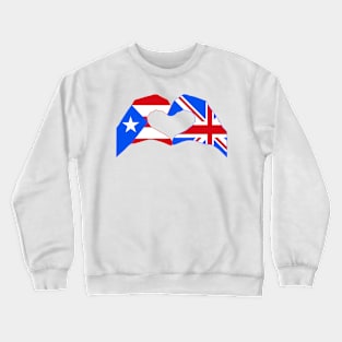 We Heart Puerto Rico & UK Patriot Flag Series Crewneck Sweatshirt